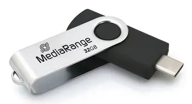 MR1952 unidad flash USB 32 GB USB Tipo C 3.2 Gen 1 (3.1 Gen 1) Negro, Plata