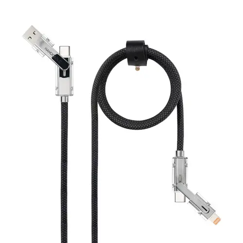 10.01.2602 cable USB 2 m USB A/USB C USB C/Lightning Negro, Gris - Imagen 1