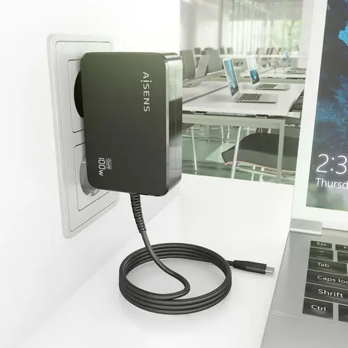 Cargador GaN 100W PD3.0 1xUSB-C 1.8m, Negro - Imagen 5