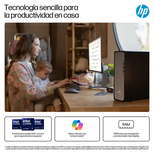 OmniDesk Slim Desktop S03-0010ns PC 300 8 GB DDR5-SDRAM 512 GB SSD Windows 11 Home Torre Plata - Imagen 9