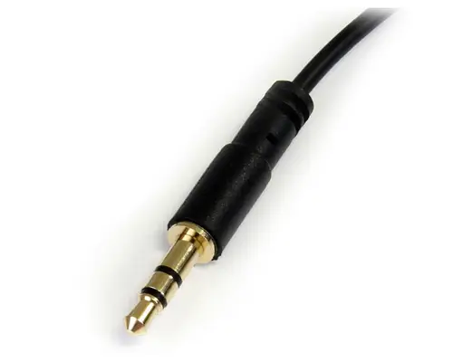 Cable Delgado de Audio Estéreo 3,5mm de 30cm Acodado con Ángulo Recto - Macho a Macho - Imagen 3