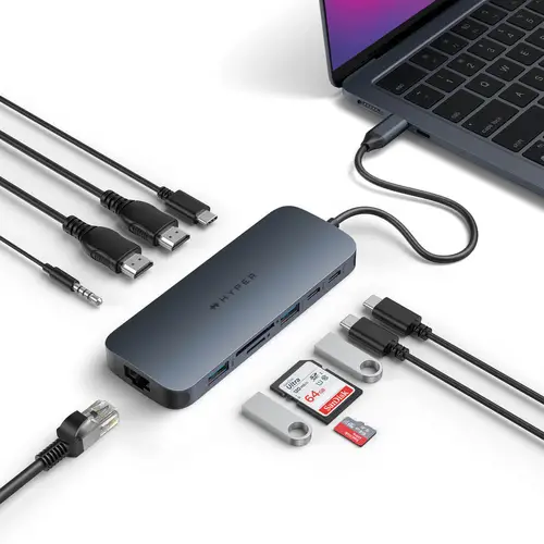 HD4006GL base para portátil y replicador de puertos USB 3.2 Gen 2 (3.1 Gen 2) Type-C Negro - Imagen 2