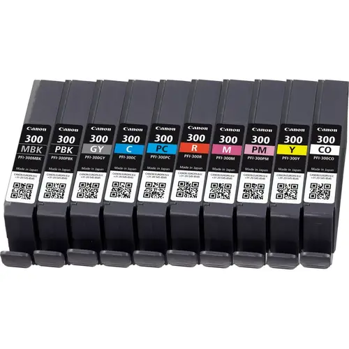 PFI-300 cartucho de tinta 10 pieza(s) Original Negro, Azul, Cian, Gris, Magenta, Foto negro, Foto magenta, Rojo, Amarillo - Imagen 3