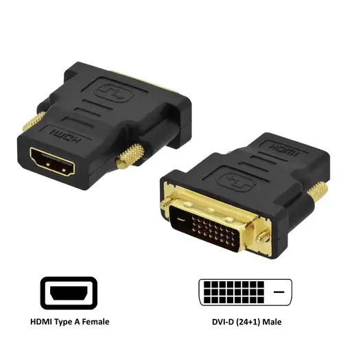 EC1371 cambiador de género para cable DVI-D 24+1 HDMI Negro - Imagen 2