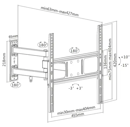 650341 Soporte de pared articulado para TV de 32"-55 - Imagen 8