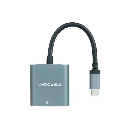 Conversor USB-C a VGA, USB-C/M-VGA/H, Aluminio, Gris, 10 cm - Imagen 2