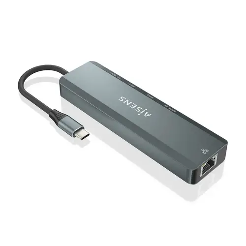 USB-C Dock 5 en 1, USB-C a 1xHDMI, 1xRJ45, 2xUSB, 1xPD, Gris, 15 cm - Imagen 3