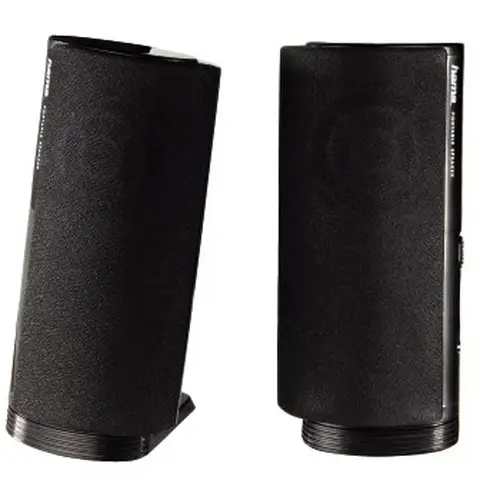 Altavoz estéreo con conexión USB A y Jack de 3,5mm, control de volumen integrado, color negro. - Imagen 1