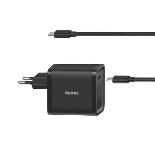 Cargador universal de portátil USB C de 45W, carga rápida, color negro - Imagen 1