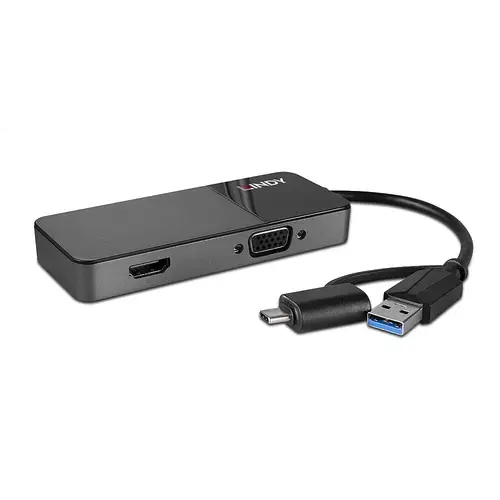 43354 base para portátil y replicador de puertos USB 3.2 Gen 1 (3.1 Gen 1) Type-A + Type-C Negro - Imagen 2