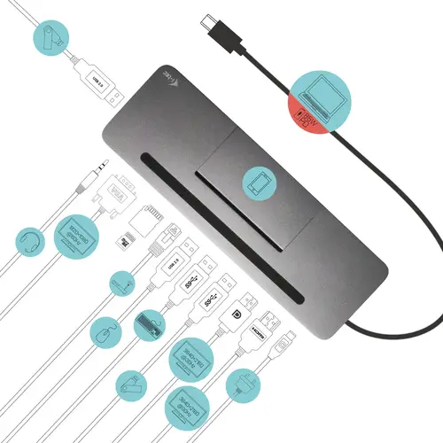 Metal USB-C Ergonomic 4K 3x Display Docking Station + Power Delivery 85 W - Imagen 8