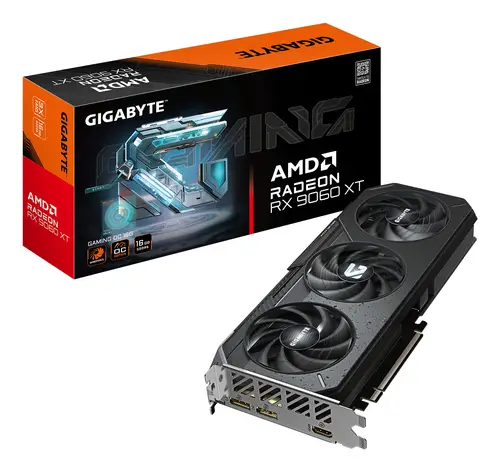 Radeon RX 9060 XT GAMING OC 16G Tarjeta Gráfica - 16GB GDDR6, 128bit, PCI-E 5.0, 3320 MHz Frecuencia del núcleo, 2 x DisplayPort, 1 x HDMI, GV-R9060XTGAMING OC-16GD - Imagen 1