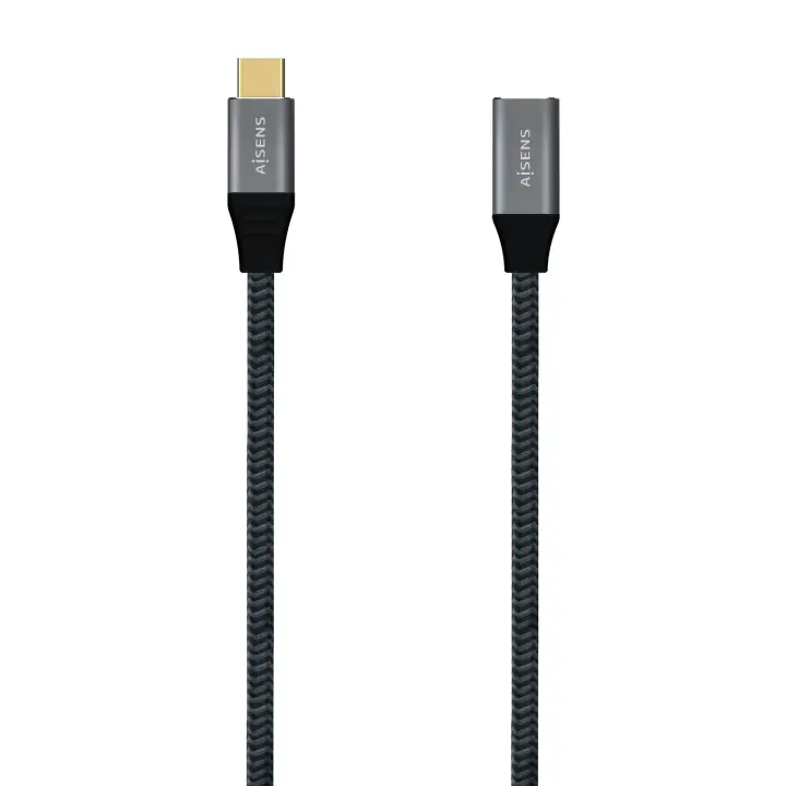 Cable USB 3.2 Gen2X2 Aluminio 20Gbps 5A 100W, Tipo USB-C/M-USB-C/H, Gris, 1.0M