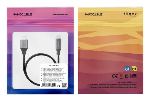 10.15.5262 adaptador de cable de vídeo 1,8 m USB Tipo C HDMI Negro - Imagen 4