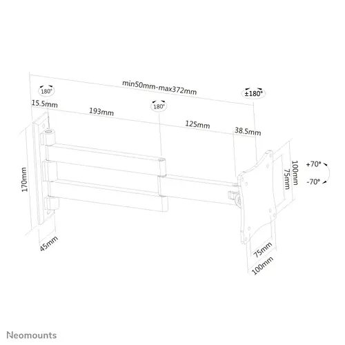 FPMA-W830 Soporte de pared para monitor/TV 10-27" - movimiento completo - Imagen 10