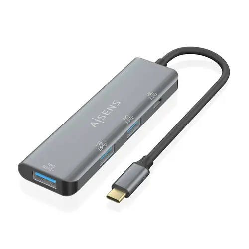Hub USB 3.2 Gen2 10G USB-C, USB-C/M-1xUSB-C/H-3xUSB-A/H, Gris, 15 cm - Imagen 2