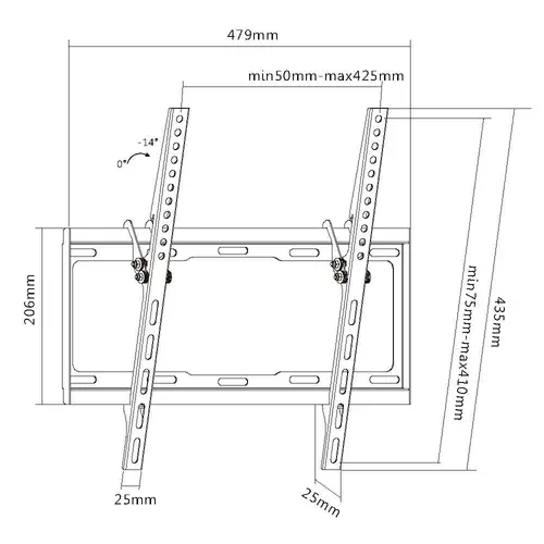 650311 Soporte de pared para TV inclinable de 32"-55 - Imagen 5