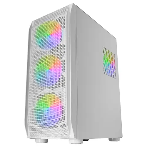 MC-KX, Torre Gaming Premium E-ATX, Sistema CPU Freezer, 5 Ventiladores ARGB Ultra-silenciosos, Controladora ARGB y Mando RF, Frontal Mesh, Blanco - Imagen 2