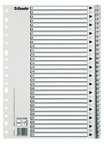 INDICE ESSELTE PP NUM.Fº ps.1-31 IND.B/N