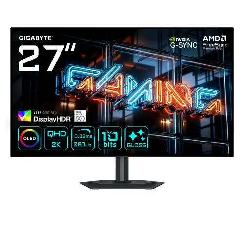 MO27Q28GR Monitor Gaming WOLED Brillante 27 QHD - 2560 x 1440, 280Hz, 0.03ms, 335 cd/m², Display HDR True Black 500, HDMI 2.1, DisplayPort 1.4 - Imagen 1