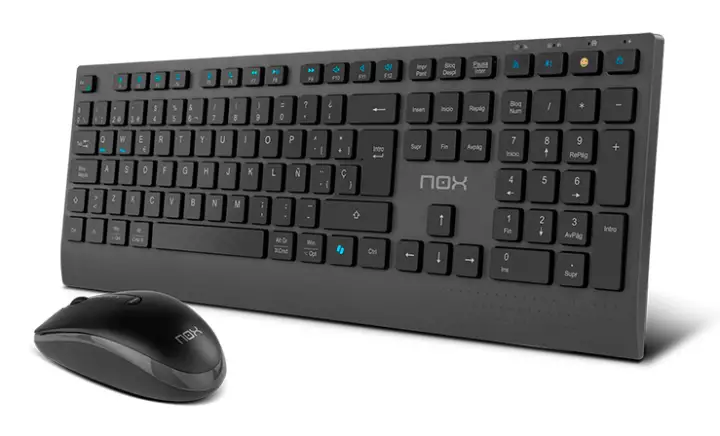 NXLITEDUOSP teclado Ratón incluido Hogar RF Wireless + Bluetooth QWERTY Español Negro