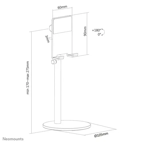 DS10-200SL1 Soporte para teléfonos de hasta 7" - altura ajustable - universal - Imagen 12
