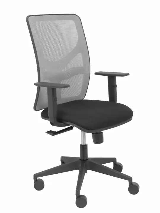 Silla Motilla malla gris asiento bali negro brazo regulable