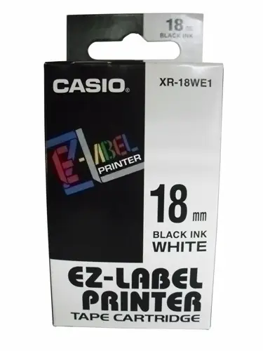 CINTA ROT.CASIO 8m 18 NEGRO s/BLANCO