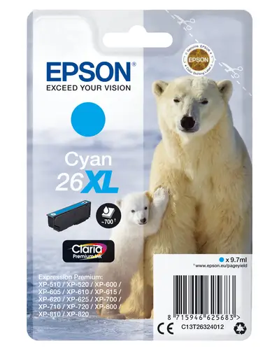 Polar bear Cartucho 26XL cian - Imagen 1