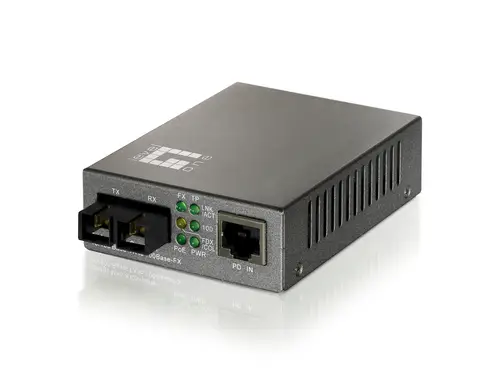 Convertidor SC SMF 10/100BASE-TX a 100BASE-FX PoE PD - Imagen 1