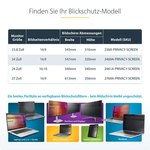 Filtro de Privacidad 16:9 para Monitor de 24" - Colgante - Protector Acrílico de Pantalla - Ángulo de Visión de +/- 30° - Brillante - Imagen 12