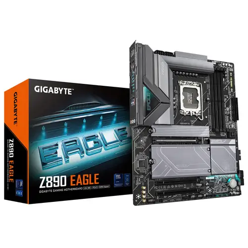 Z890 EAGLE Placa Base - Compatible con CPUs Intel Core Ultra (Serie 2), VRM de 14+1+2 fases, hasta 8800MHz DDR5 (OC), 1x PCIe 5.0 M.2 + 3x PCIe 4.0 M.2, LAN de 2,5GbE, USB4 - Imagen 1