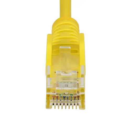 Cable de Red Ethernet CAT6 Delgado sin Enganches Amarillo de 2,5m - Cable RJ45 Snagless Slim 28AWG - Alambre de Cobre Puro - PoE 100W - con Alivios de Tensión - LSZH - Probado con Fluke - Imagen 4