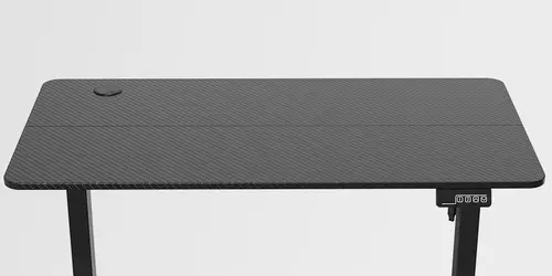 MGD-ERGOPRO, Mesa Ajuste Altura Eléctrico 73-118cm, Superficie Ergonómica Fibra Carbono, Estructura Metálica, Soporte Auriculares y Gestión Cableado, Escritorio Regulable 110x60cm, Negro - Imagen 4