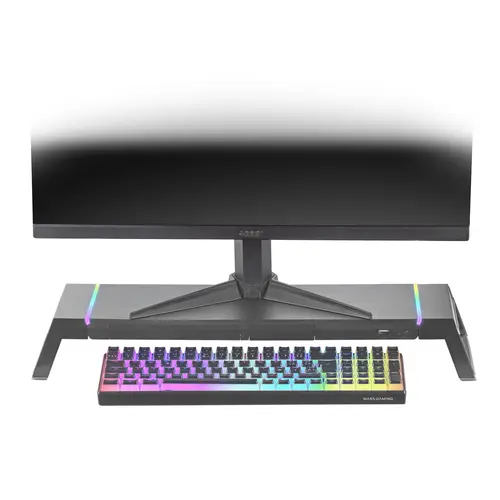 MGS-ONE Negro, Soporte Monitor RGB Chroma, Tamaño Ajustable, Soporte Smartphone y Tablet, USB Frontal 2.0 - Imagen 4