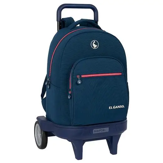 SAFTA MOCHILA GRANDE C/RUEDAS COMPACT EVOLUTION EXTRAÍBLE EL GANSO CLASSIC AZUL