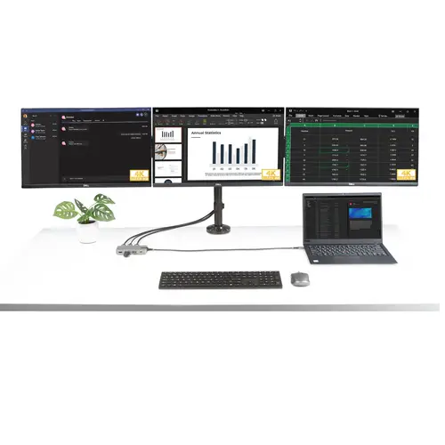 Adaptador Multipuertos USB-C para 3 Monitores - 4K 60Hz Doble + HDMI y DisplayPort 4K 30Hz - Hub USB de 3 Puertos - PD 100W - Docking Station de Viajes - Win/Chrome - Imagen 6