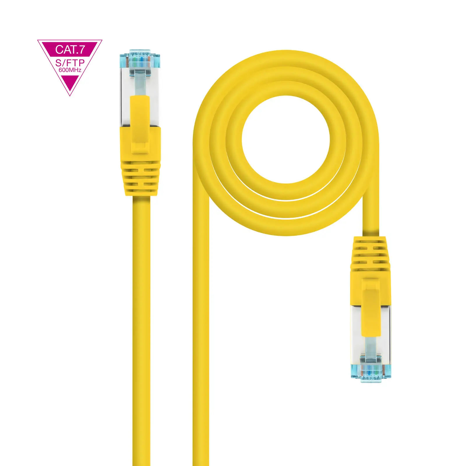 Cable de Red Cat.7 600MHZ LSZH SFTP PIMF AWG26, Amarillo, 1 m