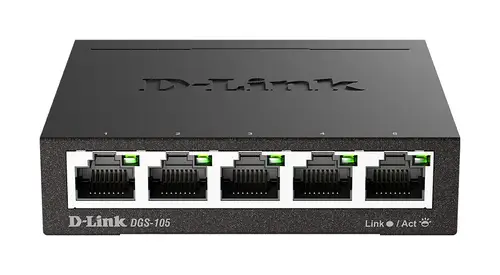 DGS-105 No administrado L2 Gigabit Ethernet (10/100/1000) Negro - Imagen 1