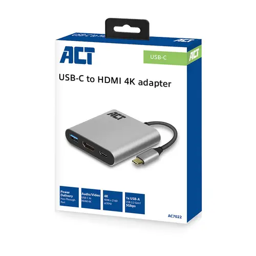 AC7022 Adaptador gráfico USB 4096 x 2160 Pixeles Gris - Imagen 3
