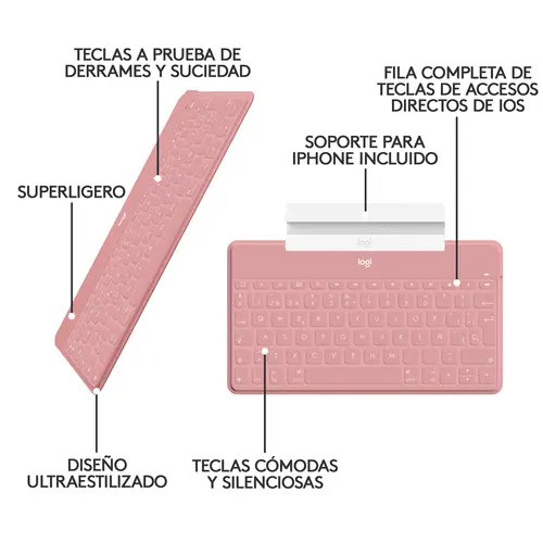 920-010043 teclado para móvil QWERTY Español Bluetooth Blanco - Imagen 10