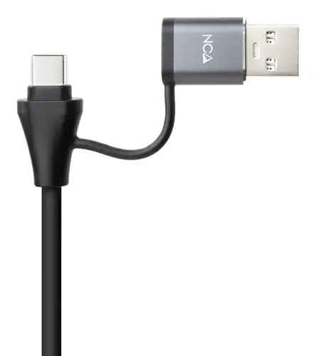 Conversor USB-C+USB-A/M 3.0 a Ethernet + 3xUSB-A 3.0, Aluminio, Gris, 15 cm - Imagen 3