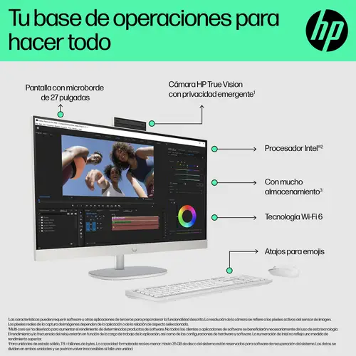 All-in-One 27-cr0090ns Intel® Core i5 i5-1335U 68,6 cm (27") 1920 x 1080 Pixeles PC todo en uno 16 GB DDR4-SDRAM 512 GB SSD FreeDOS Wi-Fi 6 (802.11ax) Blanco - Imagen 3