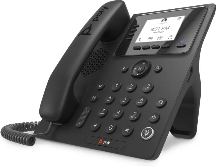 Teléfono multimedia empresarial CCX 350 para Microsoft Teams y habilitado para alimentación a través de Ethernet (PoE)