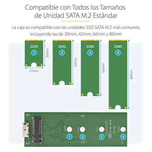 Caja Adaptador M.2 NGFF a USB 3.1 con Carcasa Protectora - Conversor NGFF a USB-C - Imagen 8