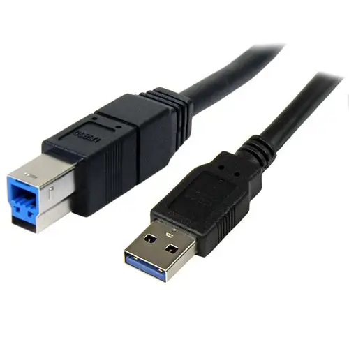 Cable USB 3.0 SuperSpeed Negro de 3 metros - A Macho a B Macho - Imagen 1