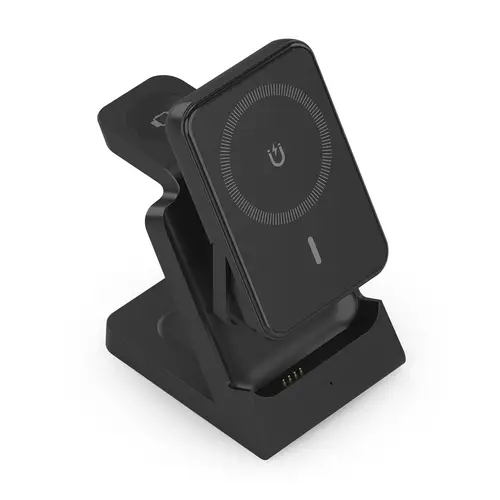 AISENS Cargador Inalambrico USB C 4 en 1 De 15W Para Movil  Apple Watch  Auriculares Con Estuche De Carga  Negro - Imagen 2