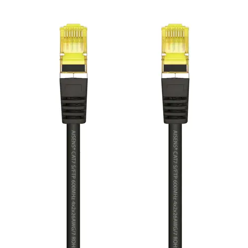 Cable De Red Latiguillo RJ45 LSZH Cat.7 600 MHz S/FTP PIMF AWG26, Negro, 25 cm - Imagen 2