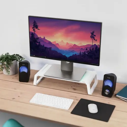 25351 soporte para monitor Escritorio Transparente, Blanco - Imagen 3