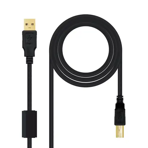 10.01.1202 cable USB USB 2.0 2 m USB A USB B Negro - Imagen 1